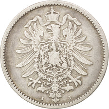 Coin, GERMANY - EMPIRE, Wilhelm I, Mark, 1876, Hambourg, EF(40-45), Silver, KM:7