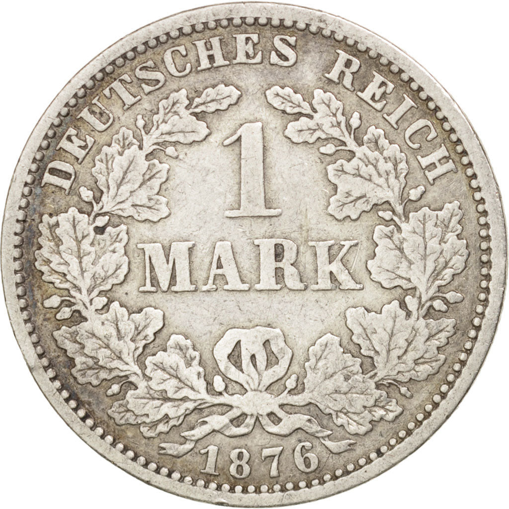 Coin, GERMANY - EMPIRE, Wilhelm I, Mark, 1876, Hambourg, EF(40-45), Silver, KM:7