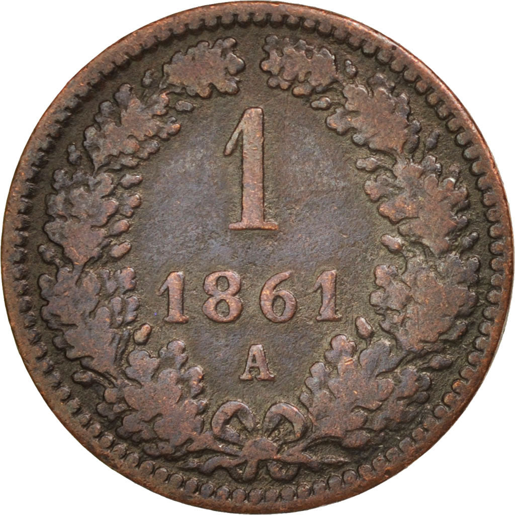 Österreich, Franz Joseph I, Kreuzer, 1861, Vienne, VF(30-35), Copper, KM:2186
