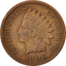 États-Unis, Indian Head Cent, Cent, 1906, U.S. Mint, Philadelphia, TB+, Bron...