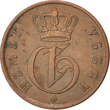 GERMAN STATES, 3 Pfennig, 1843, Schwerin, KM #80, EF(40-45), Copper, 2.48
