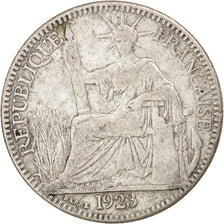 FRENCH INDO-CHINA, 10 Cents, 1923, Paris, VF(20-25), Silver, KM:16.1