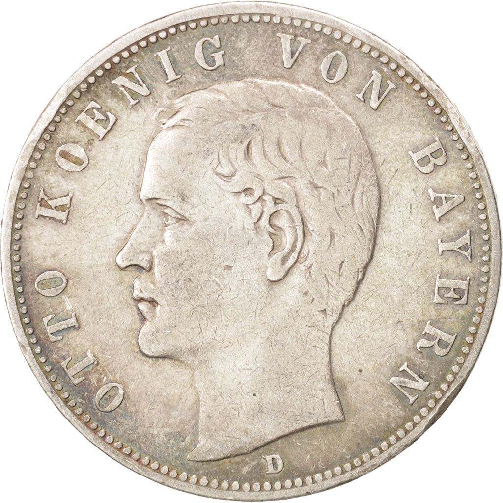 German States, BAVARIA, Otto, 5 Mark, 1901, Munich, VF(30-35), Silver, KM:915