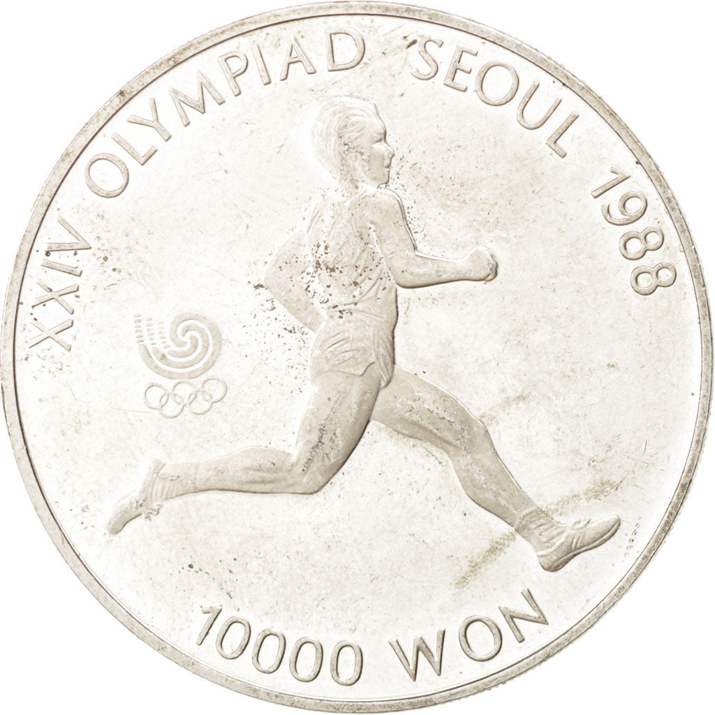 KOREA-SOUTH, 10000 Won, 1986, AU(50-53), Silver, KM:56