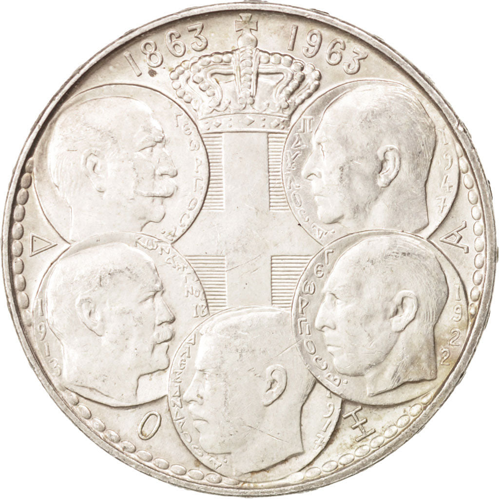 Greece, Paul I, 30 Drachmai, 1963, AU(50-53), Silver, KM:86