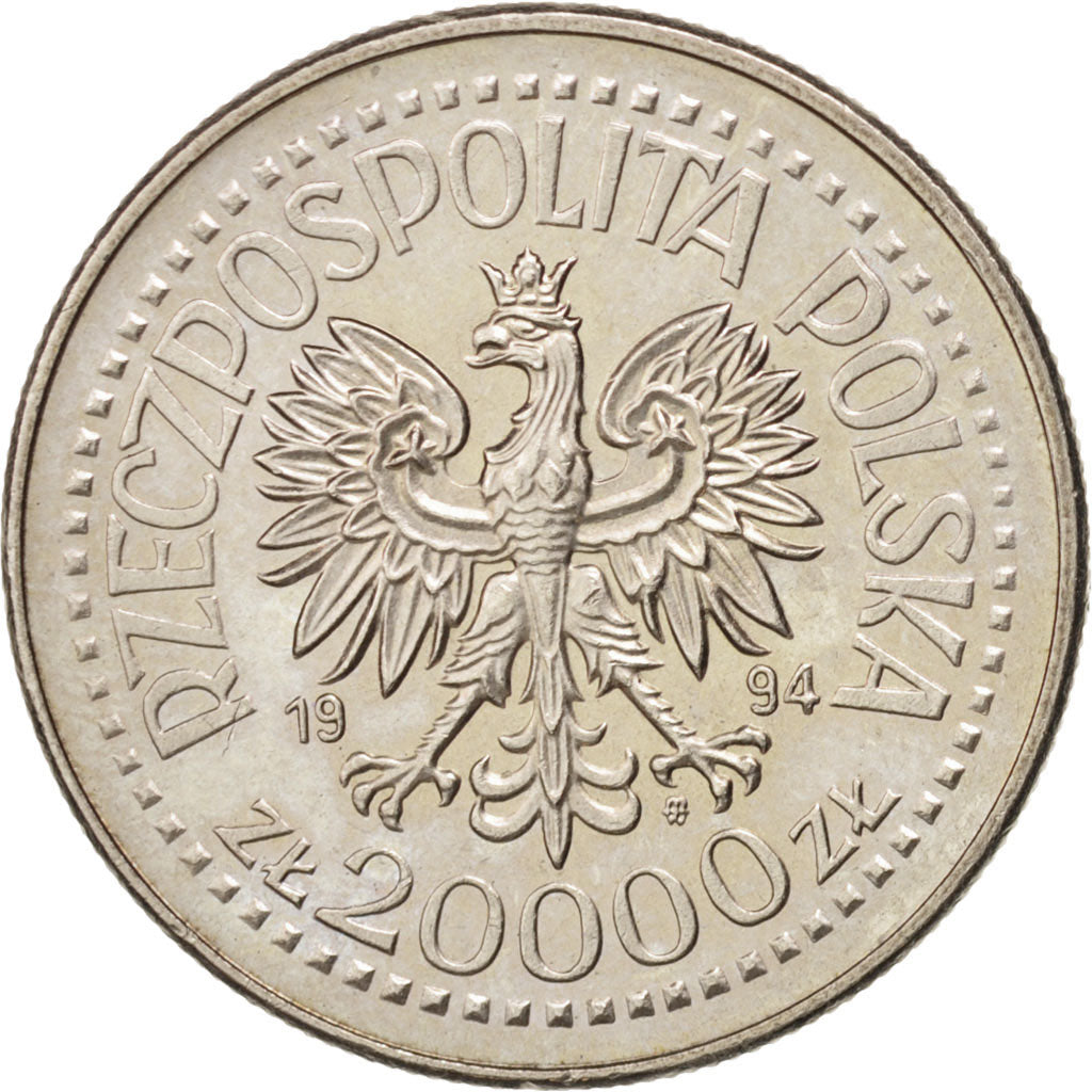 Poland, 20000 Zlotych, 1994, Warsaw, AU(55-58), Copper-nickel, KM:272