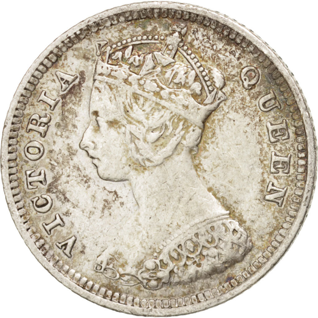 Hong Kong, Victoria, 5 Cents, 1888, AU(55-58), Silver, KM:5