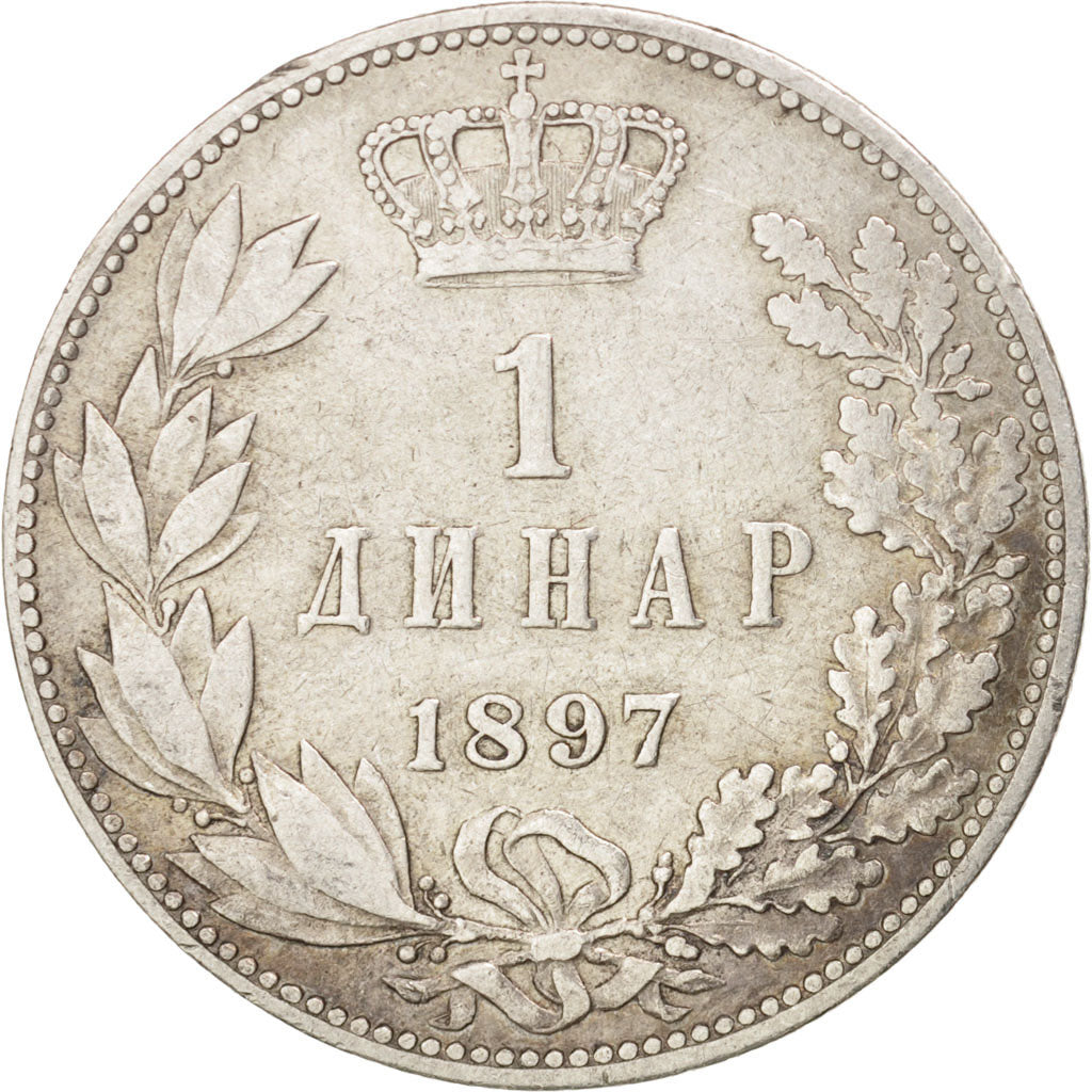 Serbia, Alexander I, Dinar, 1897, VF(20-25), Silver, KM:21