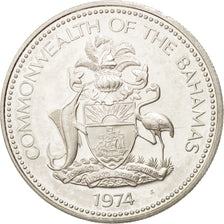 Bahamas, Elizabeth II, Dollar, 1974, Franklin Mint, U.S.A., MS(63), Silver