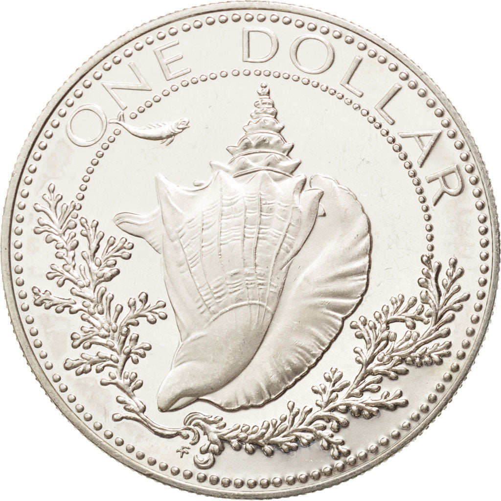 Bahamas, Elizabeth II, Dollar, 1974, Franklin Mint, U.S.A., MS(63), Silver