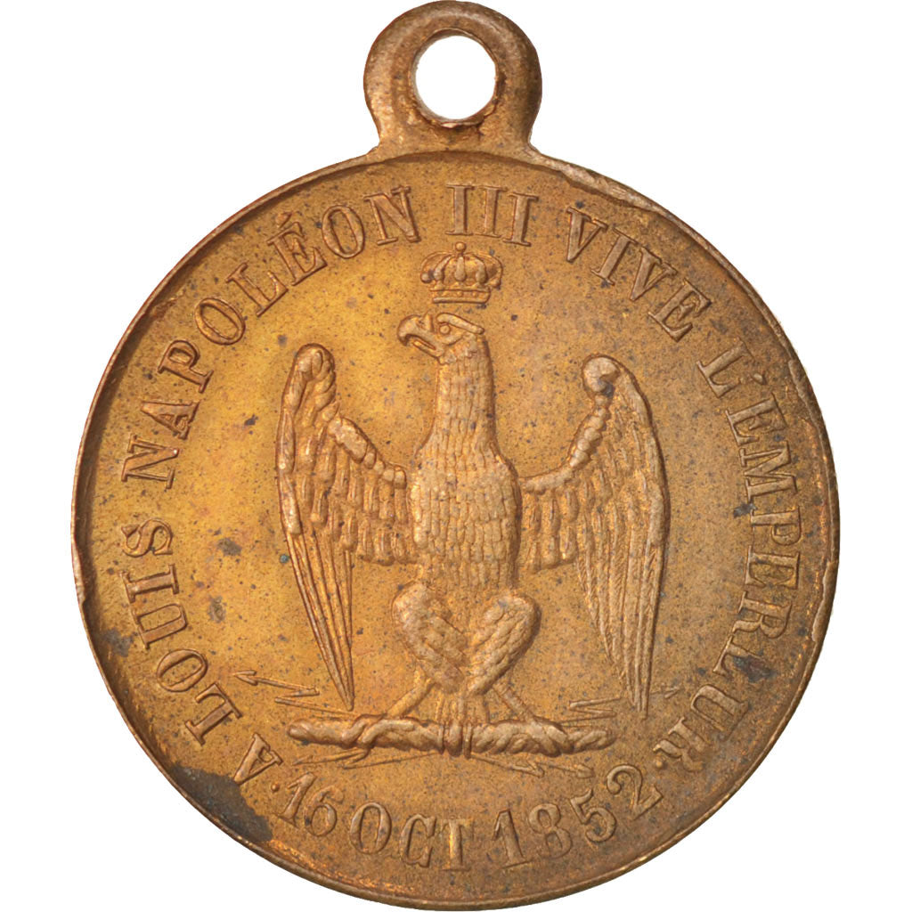 France, Medal, Second French Empire, Politics, Society, War, 1852, TTB+, Laiton