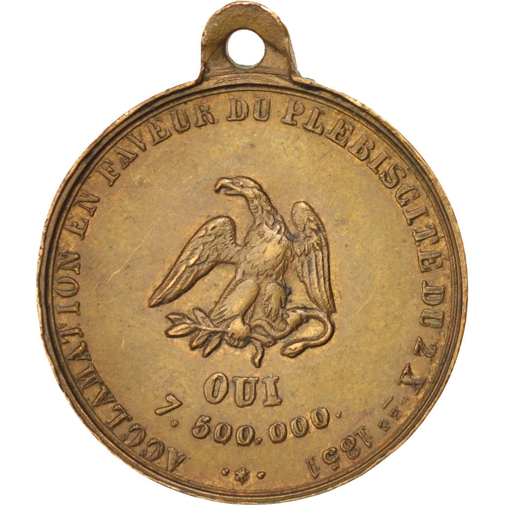 Francia, Medal, French Second Republic, Politics, Society, War, 1851, BB+, Rame