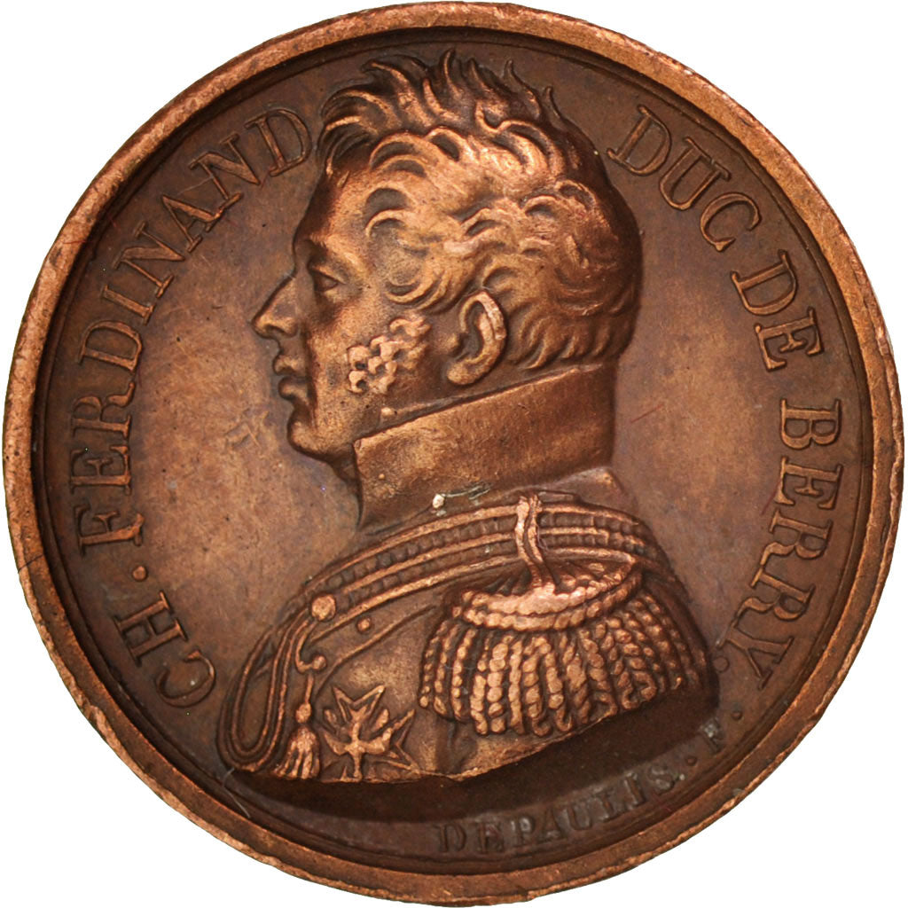 France, Charles Ferdinand Duc de Berry, History, 1820, Medal, AU(50-53)