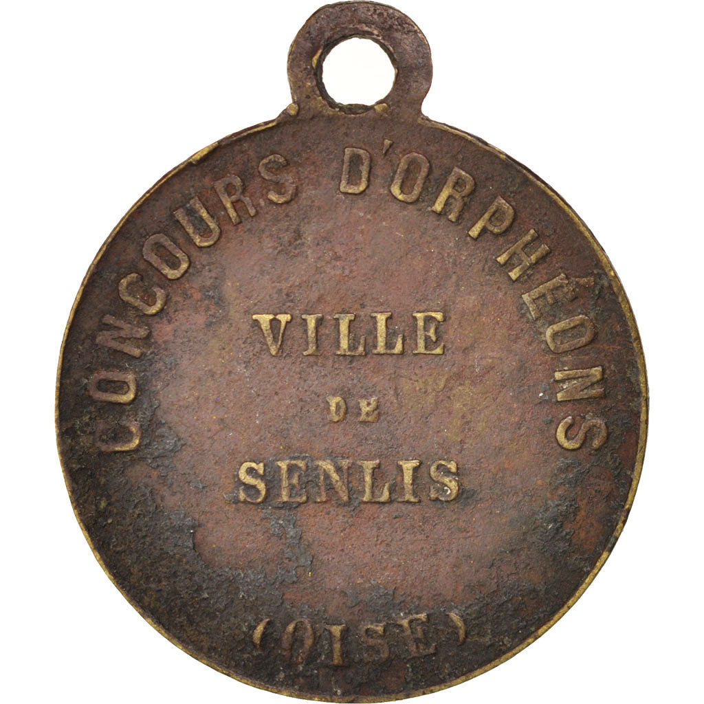 France, Ville de Senlis, Concours d'Orphéons, Arts & Culture, 1868, Medal