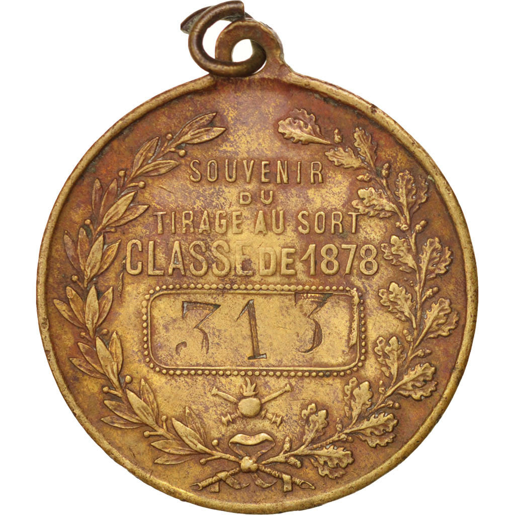 France, Medal, Souvenir du tirage au sort, Classe de 1878, Politics, Society