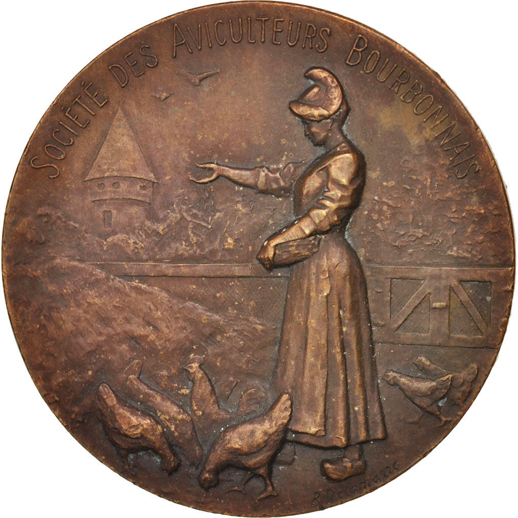 France, Medal, Société des Aviculteurs Bourbonnais, Fauna, Delamarre
