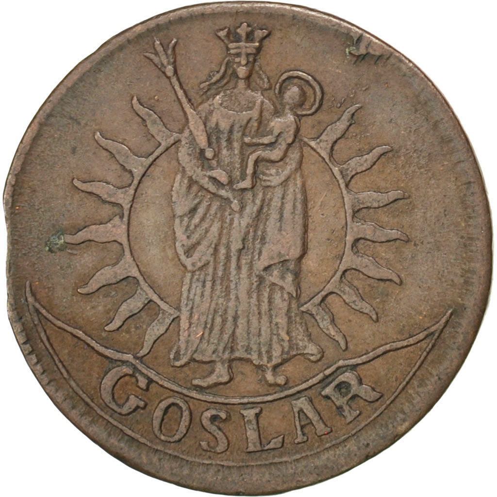 GERMAN STATES, Leichter Pfennig, Light Pfenning, 1758, KM #116, AU(50-53),...
