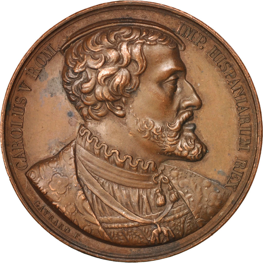 France, Carolus V, History, 1821, Gayrard, Medal, TTB+, Bronze, 41