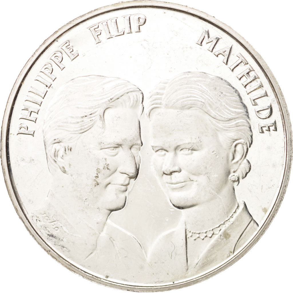 Belgium, Philippe & Mathilde, History, Medal, AU(50-53), Silver