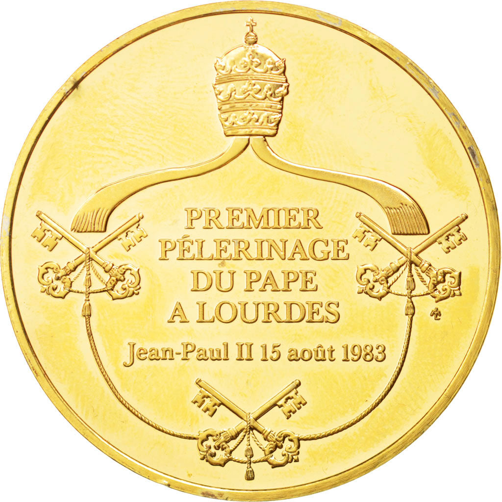 France, Jean-Paul II, Pélerinage à Lourdes, Religions & beliefs, 1983, Medal