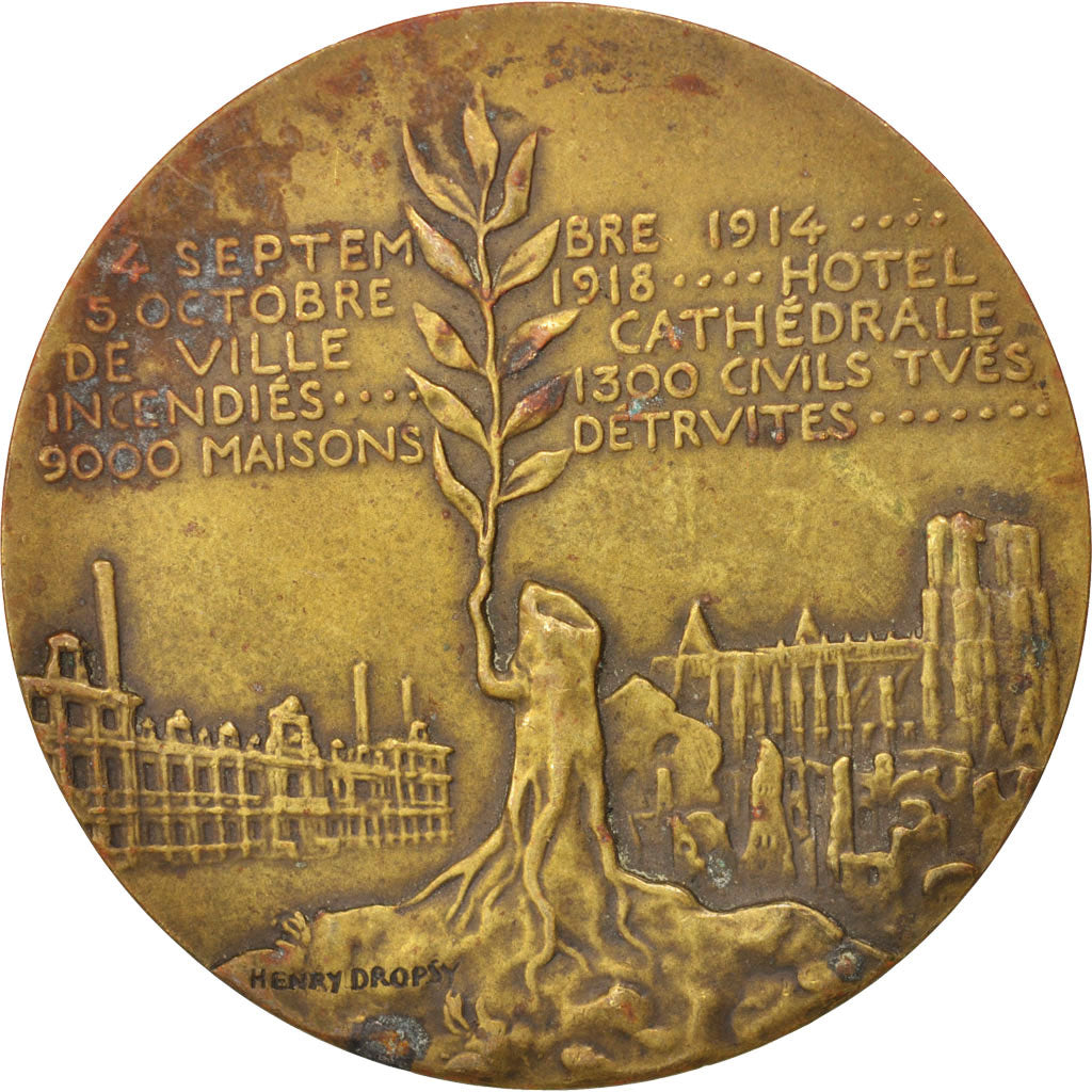 France, Medal, Brimont, Nogent, Reims, History, Dropsy, AU(50-53), Copper