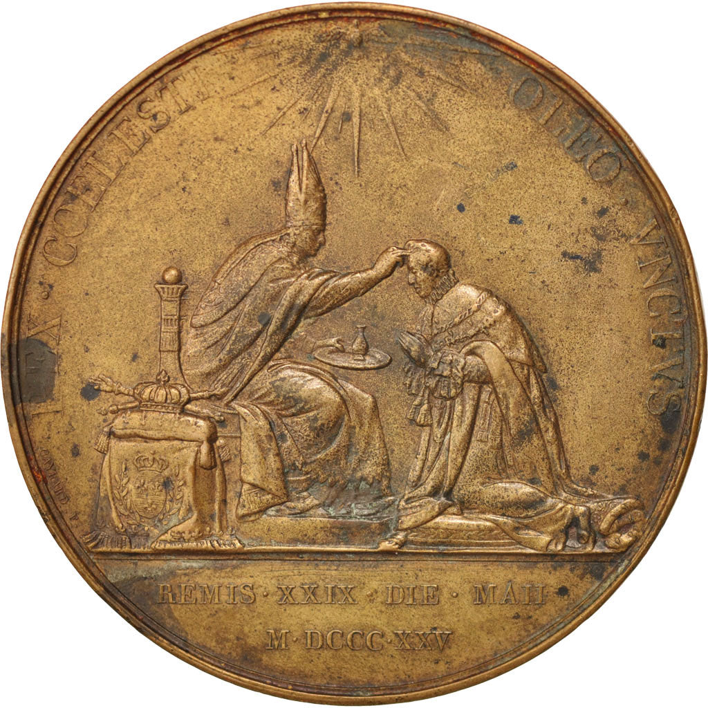 France, Medal, Charles X coronation, Louis Philippe I, History, 1825, Gayrard