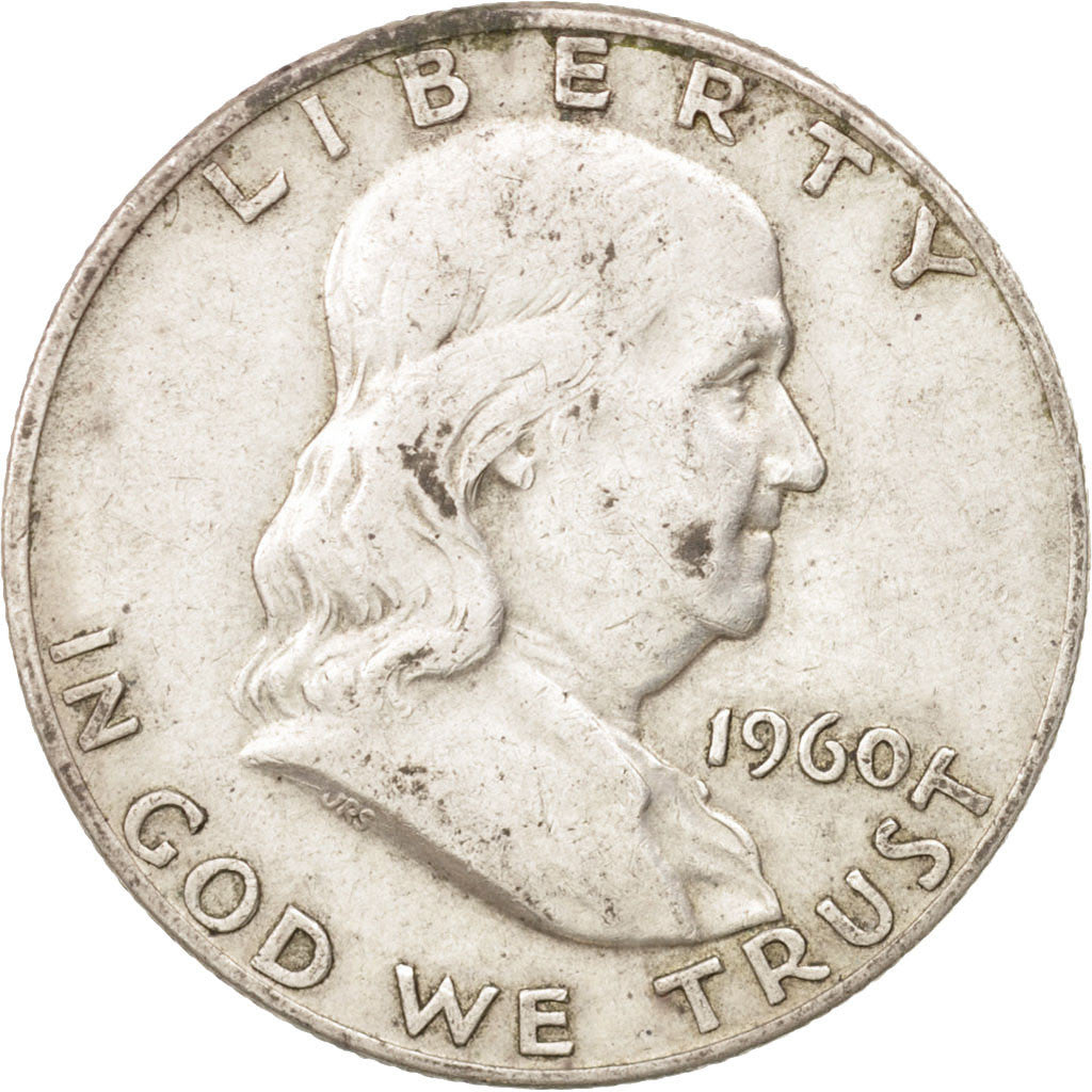 Coin, United States, Franklin Half Dollar, Half Dollar, 1960, U.S. Mint, Denver