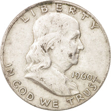 Coin, United States, Franklin Half Dollar, Half Dollar, 1960, U.S. Mint, Denver