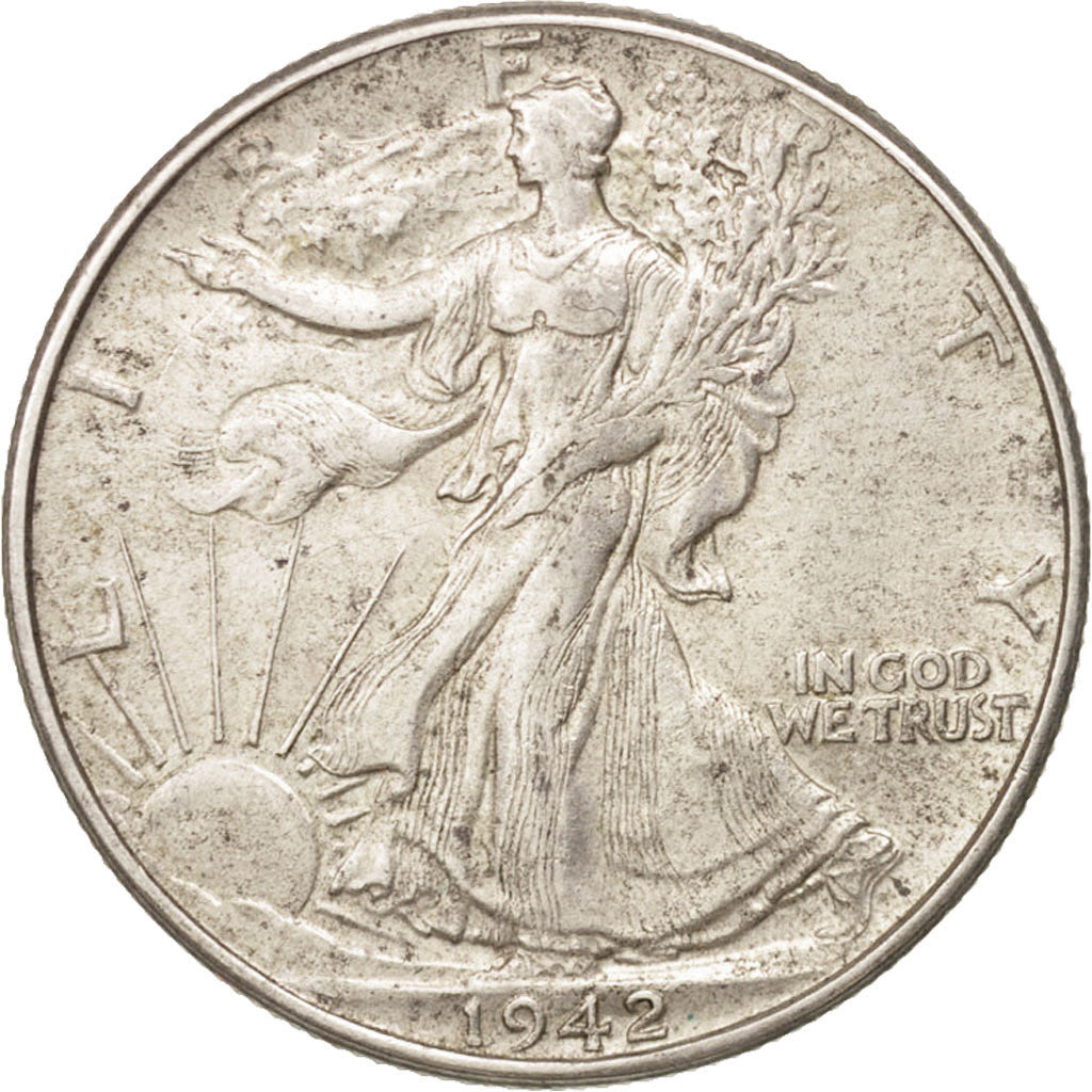 United States, Walking Liberty Half Dollar, Half Dollar, 1942, U.S. Mint
