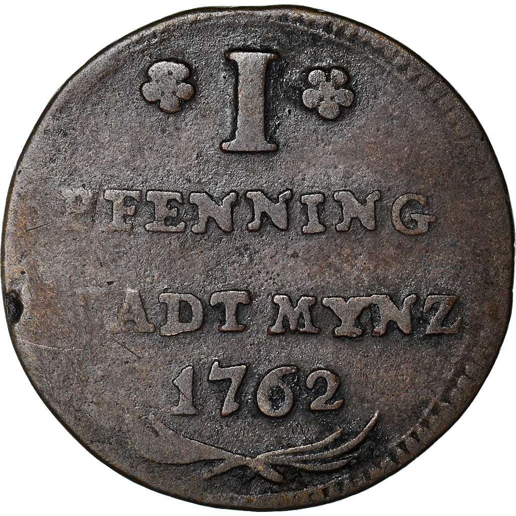 Coin, German States, AUGSBURG, Pfennig, 1762, VF(30-35), Copper, KM:168