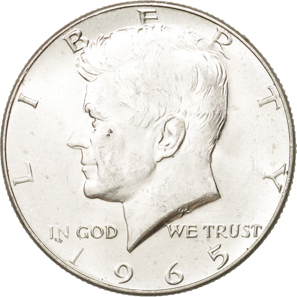 Coin, United States, Kennedy Half Dollar, Half Dollar, 1965, U.S. Mint