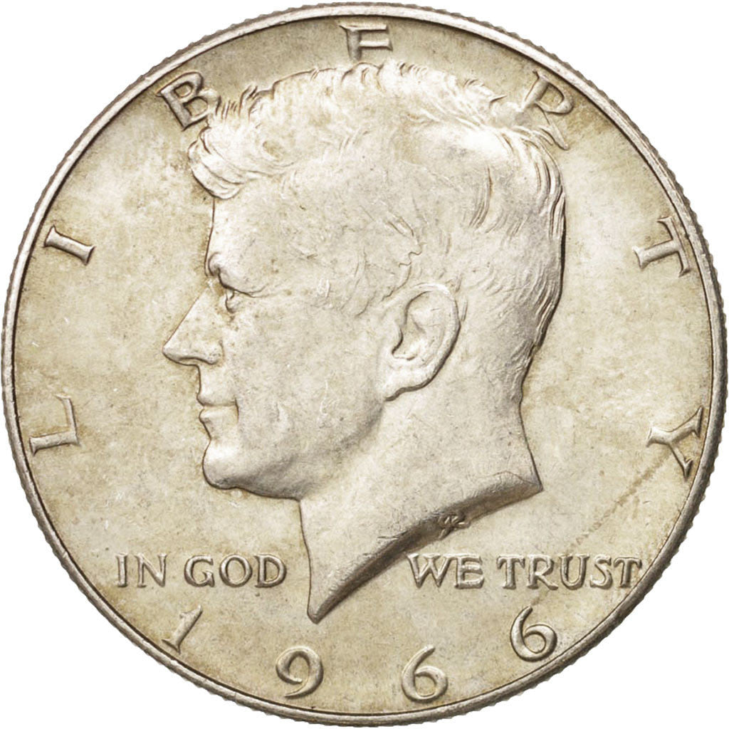 Coin, United States, Kennedy Half Dollar, Half Dollar, 1966, U.S. Mint