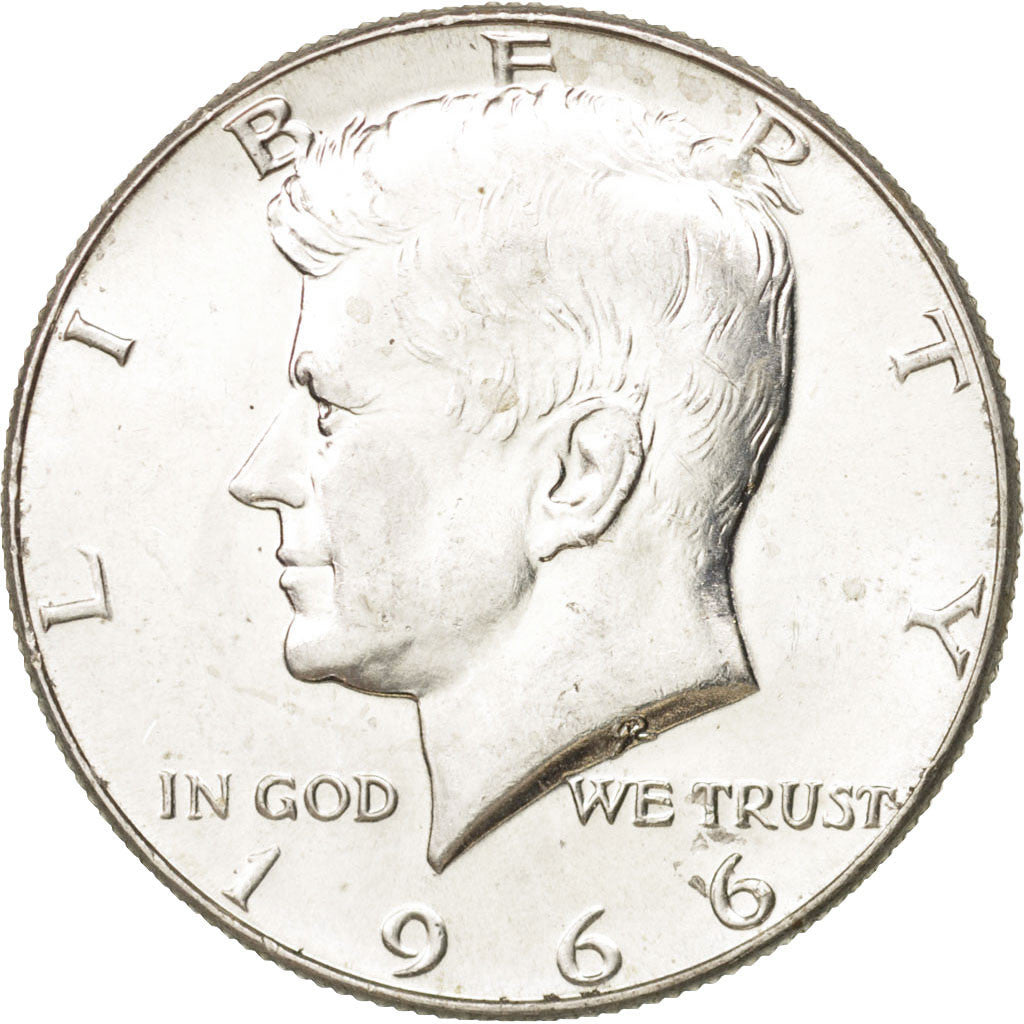Coin, United States, Kennedy Half Dollar, Half Dollar, 1966, U.S. Mint