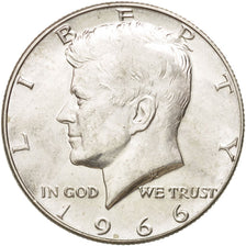 Coin, United States, Kennedy Half Dollar, Half Dollar, 1966, U.S. Mint