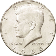 Coin, United States, Kennedy Half Dollar, Half Dollar, 1966, U.S. Mint