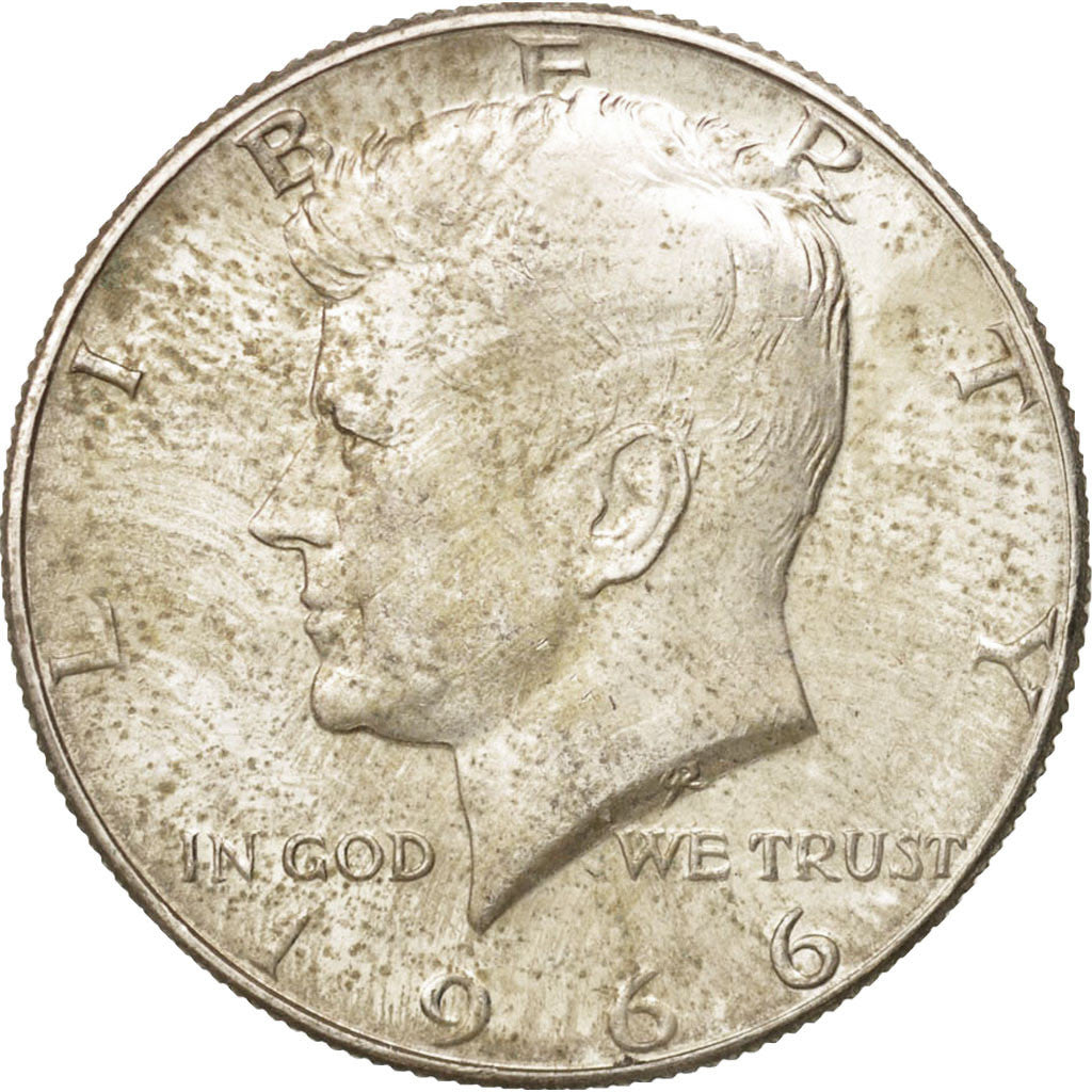 Coin, United States, Kennedy Half Dollar, Half Dollar, 1966, U.S. Mint