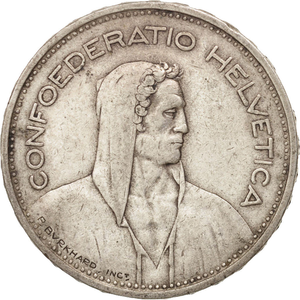 Coin, Switzerland, 5 Francs, 1933, Bern, EF(40-45), Silver, KM:40