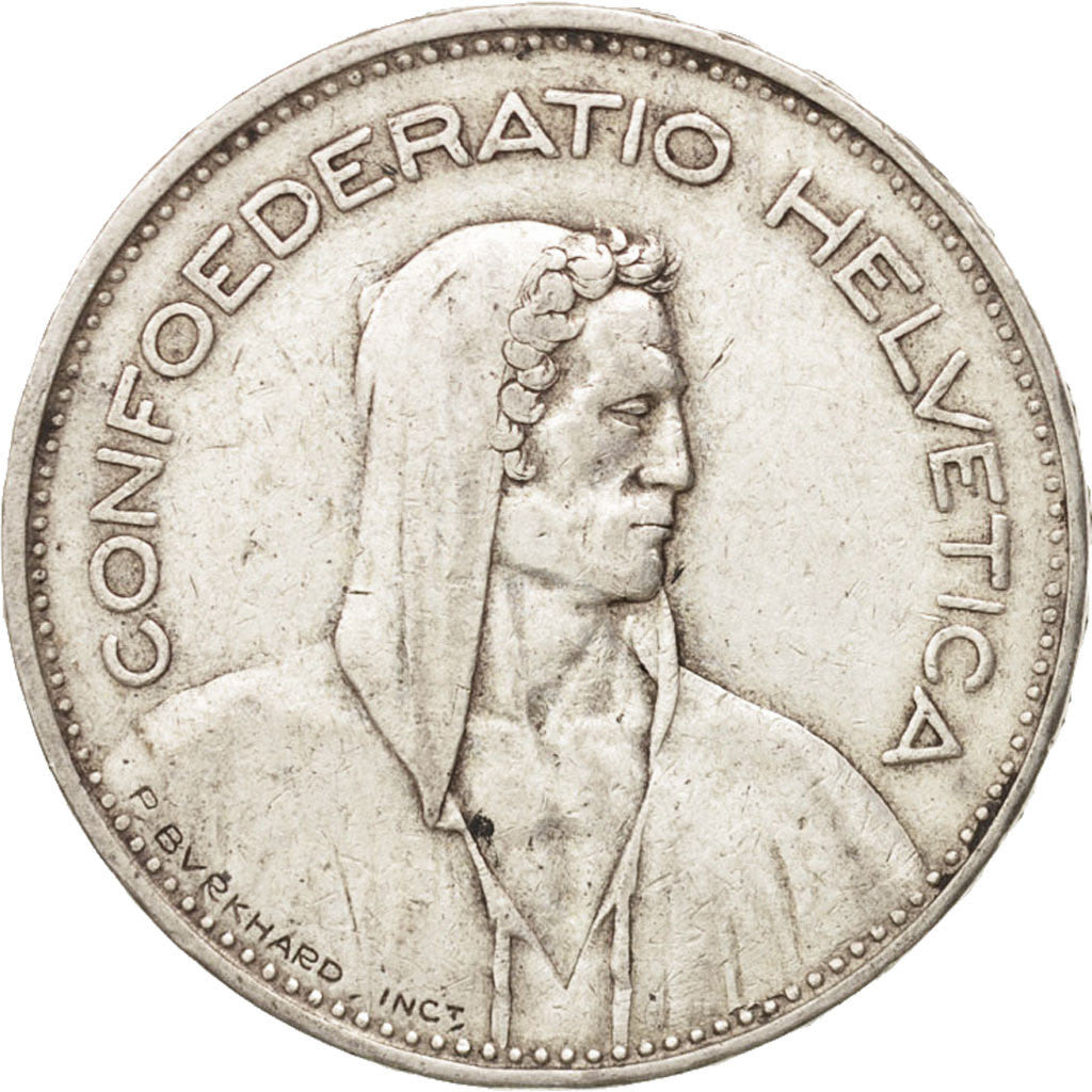 Switzerland, 5 Francs, 1935, Bern, VF(30-35), Silver, KM:40