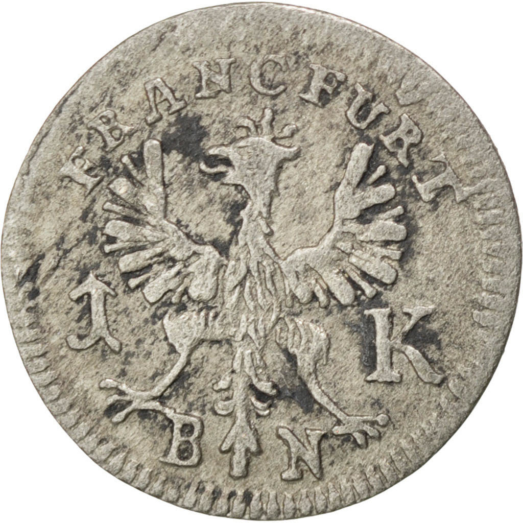 GERMAN STATES, Kreuzer, 1773, Frankfurt, KM #253, EF(40-45), Billon, 0.51