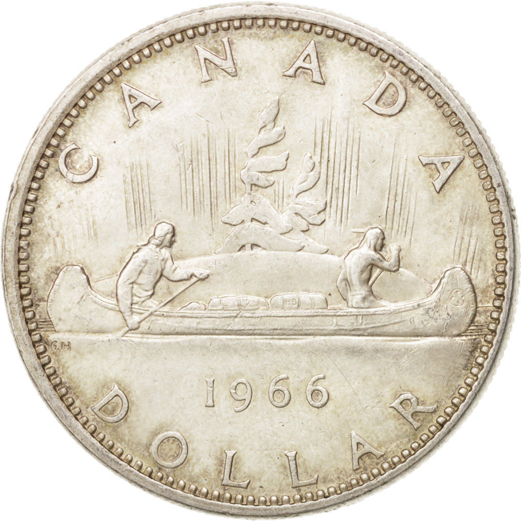 Canada, Elizabeth II, Dollar, 1966, Royal Canadian Mint, Ottawa, AU(55-58)