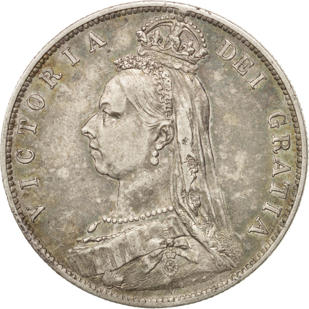 Großbritannien, Victoria, 1/2 Crown, 1889, London, AU(55-58), Silver, KM:764