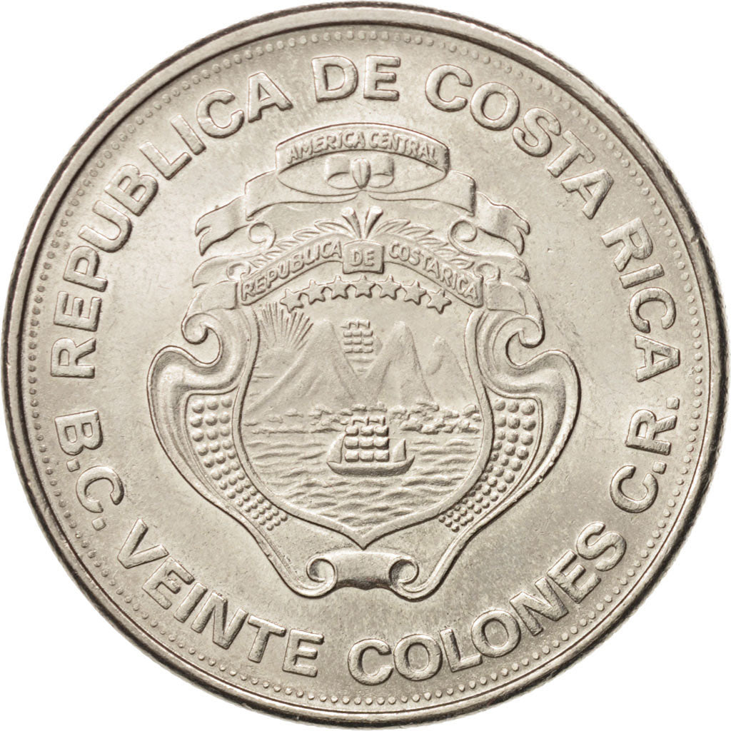 Costa Rica, 1975, 20 Colones, MS(63), Nickel, 36