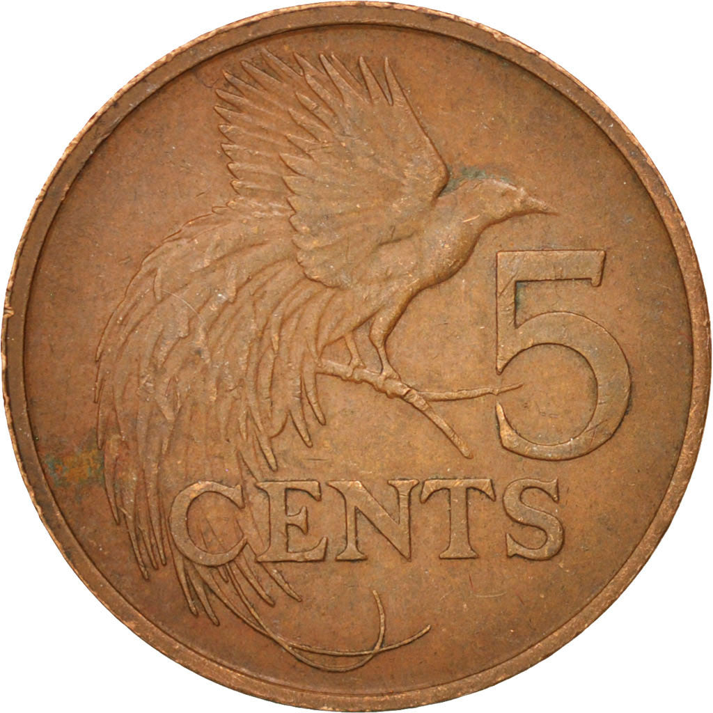 Moneta, TRYNIDAD I TOBAGO, 5 Cents, 1977, AU(55-58), Bronze, KM:30