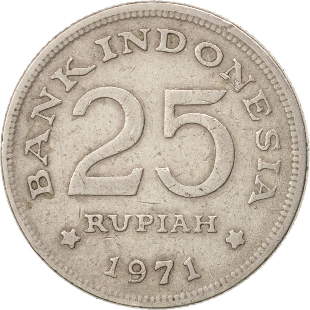 Coin, Indonesia, 25 Rupiah, 1971, EF(40-45), Copper-nickel, KM:34