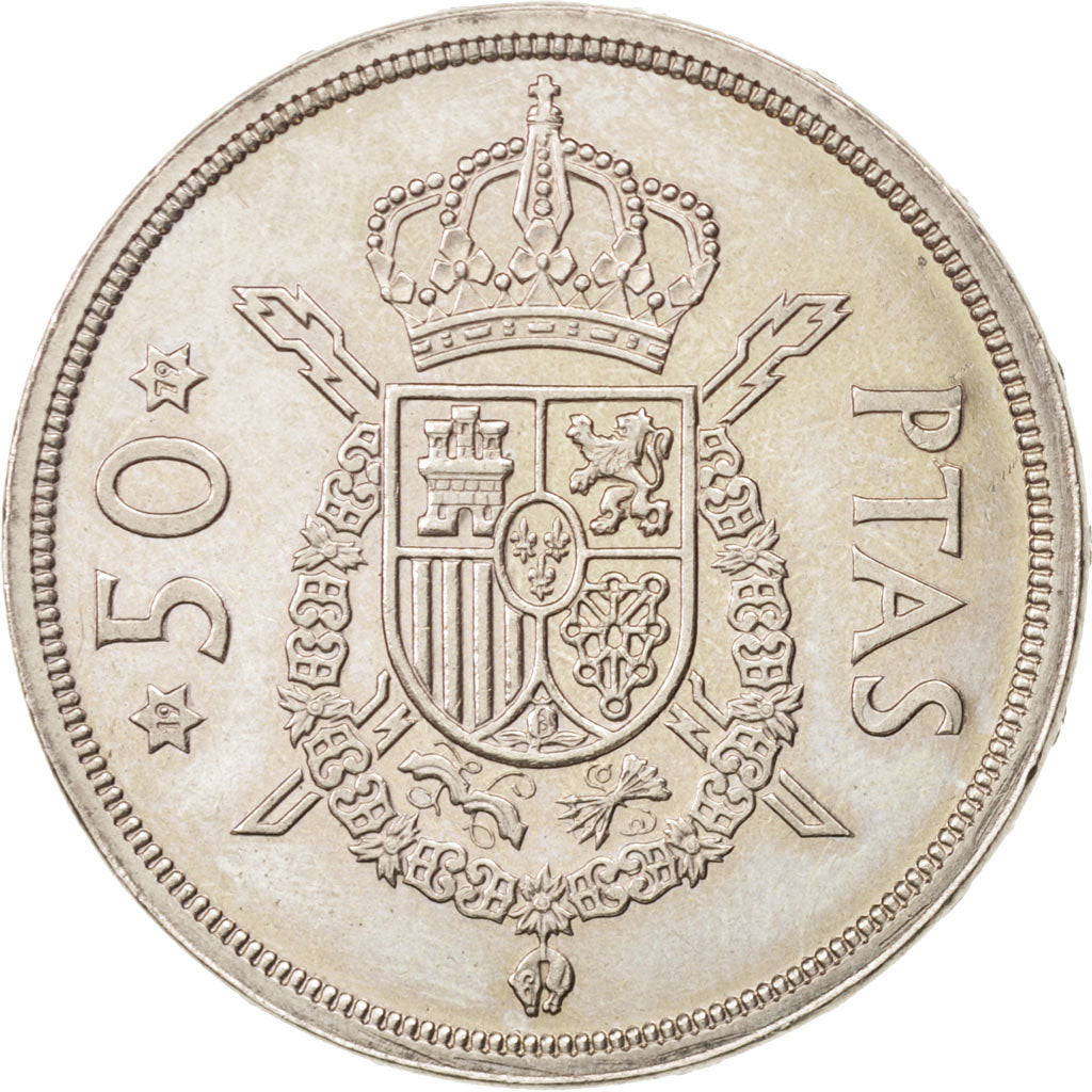 Spanien, Juan Carlos I, 50 Pesetas, 1975, Madrid, MS(63), Copper-nickel, KM:809