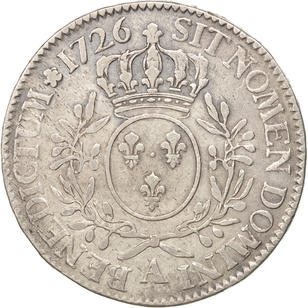 France, Louis XV, Écu aux branches d'olivier, Ecu, 1726, Paris, TB+, Argent,...