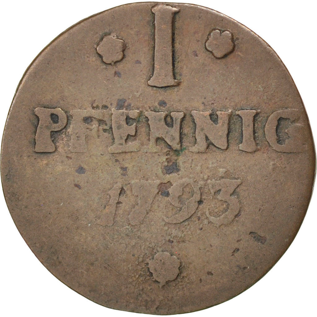 Moneta, Stati tedeschi, FRANKFURT AM MAIN, Pfennig, 1793, Frankfurt, MB, Rame
