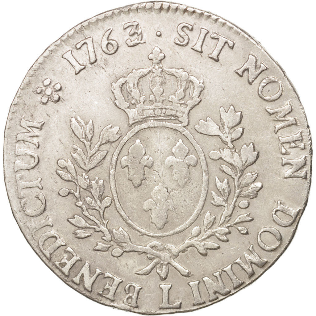 Moneda, Francia, Louis XV, Écu au bandeau, Ecu, 1763, Bayonne, BC+, Plata