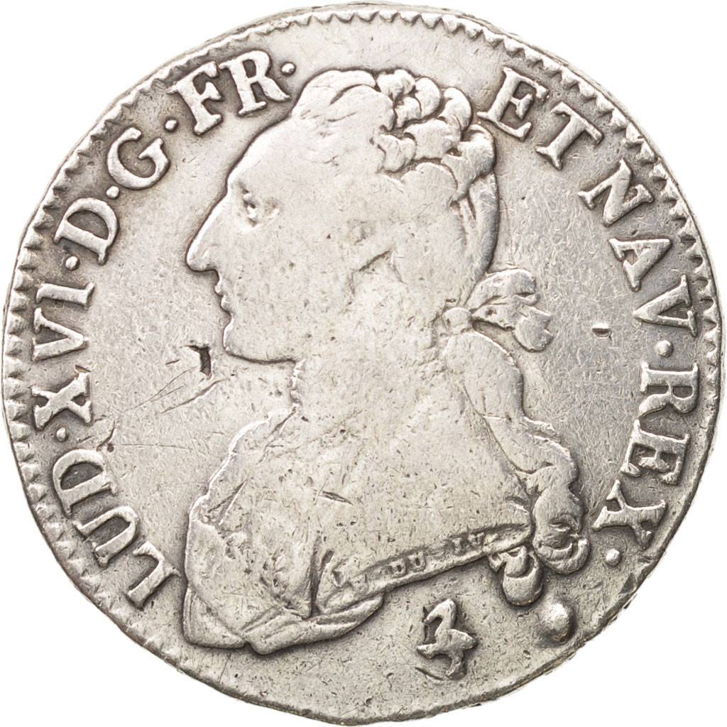 Coin, France, Louis XVI, 1/2 Écu, 1/2 ECU, 44 Sols, 1790, Paris, VF(30-35)