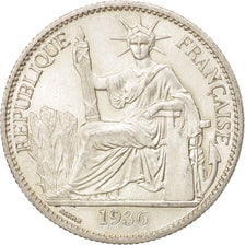 INDOCINA FRANCESE, 50 Cents, 1936, Paris, BB+, Argento, KM:4a.2